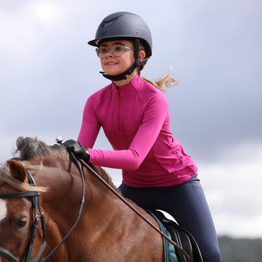 Shires Aubrion Fuchsia React Long Sleeve Base Layer - Young Rider| Online For Equine