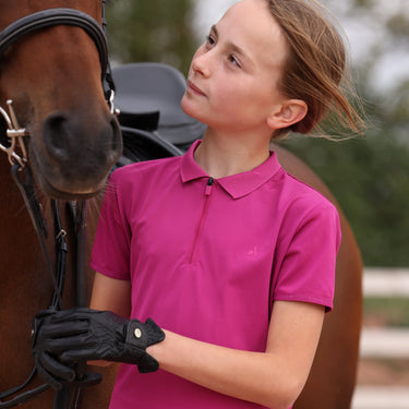 Shires Aubrion Fuchsia React Tech Polo - Young Rider| Online For Equine