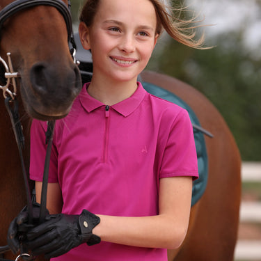 Shires Aubrion Fuchsia React Tech Polo - Young Rider| Online For Equine