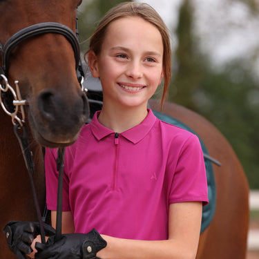 Shires Aubrion Fuchsia React Tech Polo - Young Rider| Online For Equine