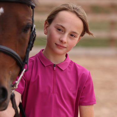 Shires Aubrion Fuchsia React Tech Polo - Young Rider| Online For Equine