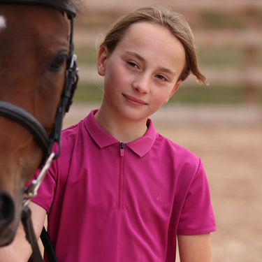 Shires Aubrion Fuchsia React Tech Polo - Young Rider| Online For Equine