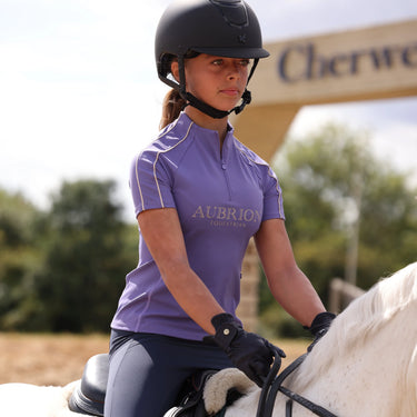 Shires Aubrion Heather Equestrian Short Sleeve Base Layer -Young Rider| Online For Equine