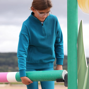 Shires Aubrion Kingfisher React Quarter Zip Sweater - Young Rider| Online For Equine