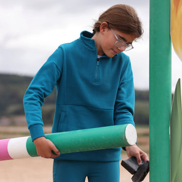 Shires Aubrion Kingfisher React Quarter Zip Sweater - Young Rider| Online For Equine