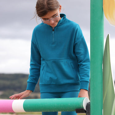 Shires Aubrion Kingfisher React Quarter Zip Sweater - Young Rider| Online For Equine