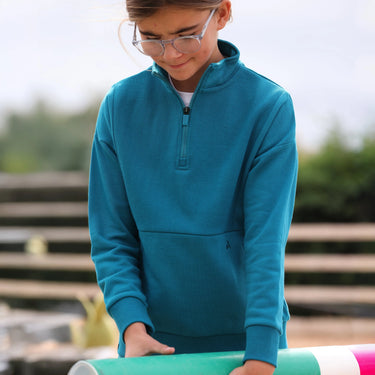 Shires Aubrion Kingfisher React Quarter Zip Sweater - Young Rider| Online For Equine