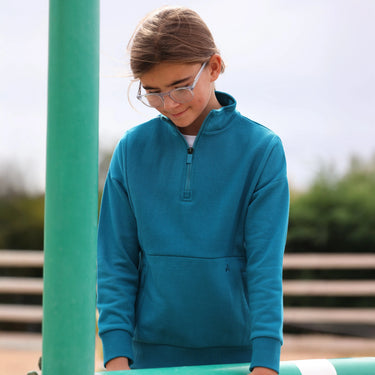 Shires Aubrion Kingfisher React Quarter Zip Sweater - Young Rider| Online For Equine