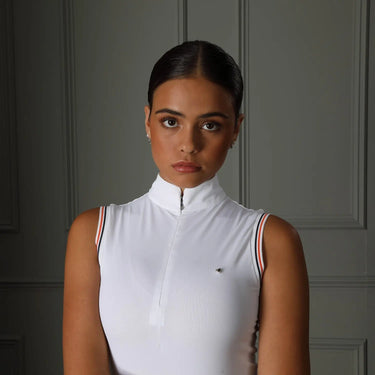 Buy the Shires Aubrion Ladies Arcaster Sleeveless White Show Shirt | Online for Equine