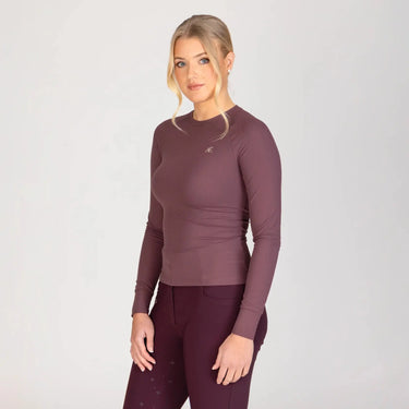 Shires Aubrion Ladies Equestrian Ribbed Long Sleeve Top Thistle| Online For Equine