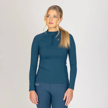 Shires Aubrion Ladies Equestrian Winter Long Sleeve Base Layer Estate Blue| Online For Equine