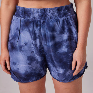 Buy the Shires Aubrion Ladies Navy Tie Dye Activate Shorts | Online for Equine