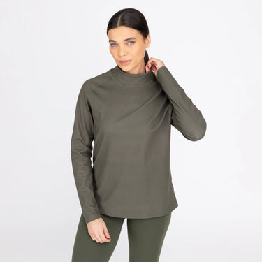 Shires Aubrion Ladies React Relaxed Base Layer Khaki| Online For Equine