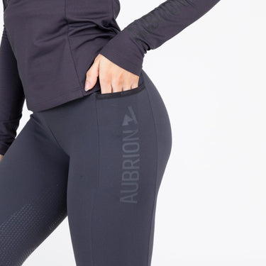 Shires Aubrion Ladies React Winter Tights Charcoal| Online For Equine