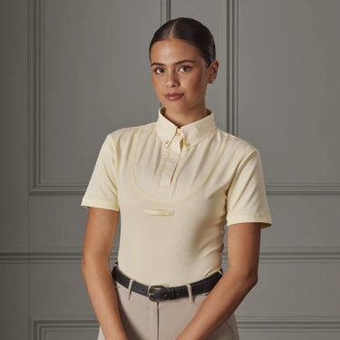 Buy the Shires Aubrion Ladies Yellow Short Sleeve Tie Shirt | Online for Equine
