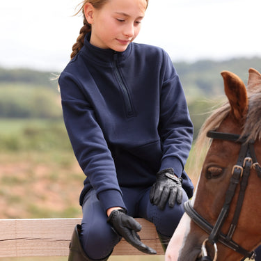 Shires Aubrion Midnight React Quarter Zip Sweater - Young Rider| Online For Equine