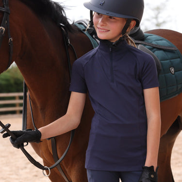 Shires Aubrion Midnight React Short Sleeve Base Layer - Young Rider| Online For Equine