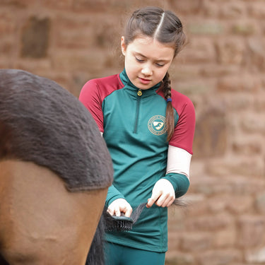 Buy Shires Aubrion Newbury Maids Dark Green Long Sleeve Base Layer-Dark Green-7 - 8 Years| Online for Equine
