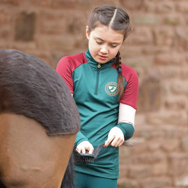 Buy Shires Aubrion Newbury Maids Dark Green Long Sleeve Base Layer-Dark Green-7 - 8 Years| Online for Equine