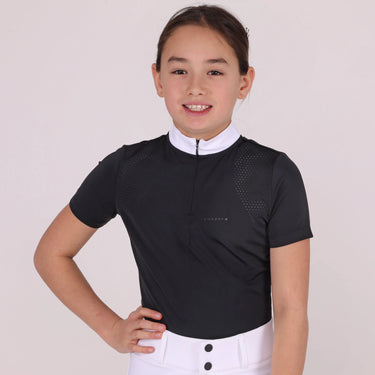 Shires Aubrion Optima Black QX Show Shirt - Young Rider| Online For Equine
