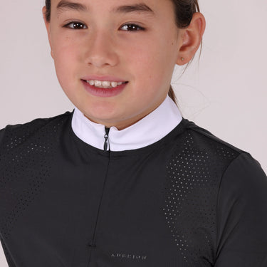 Shires Aubrion Optima Black QX Show Shirt - Young Rider| Online For Equine