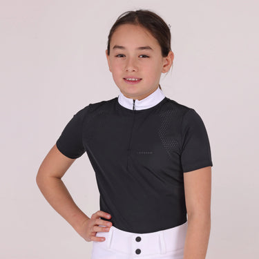 Shires Aubrion Optima Black QX Show Shirt - Young Rider| Online For Equine
