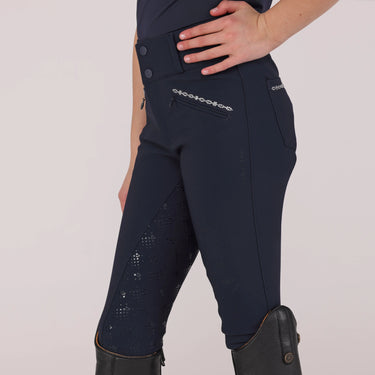 Shires Aubrion Optima LX Breeches - Young Rider- Navy| Online For Equine