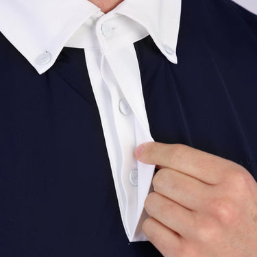 Shires Aubrion Optima Navy MX Button Show Shirt - Mens| Online For Equine