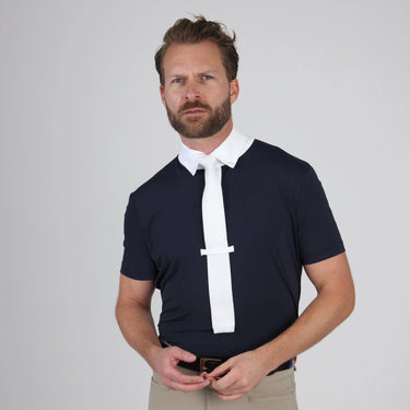 Shires Aubrion Optima Navy MX Button Show Shirt - Mens| Online For Equine