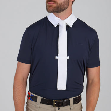 Shires Aubrion Optima Navy MX Button Show Shirt - Mens| Online For Equine