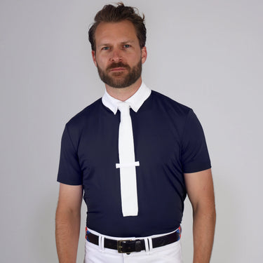 Shires Aubrion Optima Navy MX Zip Show Shirt - Mens| Online For Equine