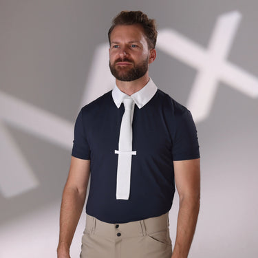 Shires Aubrion Optima Navy MX Zip Show Shirt - Mens| Online For Equine