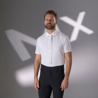 Shires Aubrion Optima White MX Button Show Shirt - Mens| Online For Equine