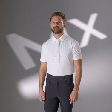 Shires Aubrion Optima White MX Button Show Shirt - Mens| Online For Equine