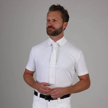 Shires Aubrion Optima White MX Button Show Shirt - Mens| Online For Equine