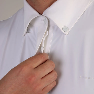 Shires Aubrion Optima White MX Button Show Shirt - Mens| Online For Equine