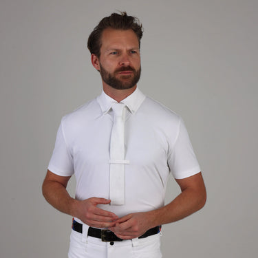Shires Aubrion Optima White MX Zip Show Shirt - Mens| Online For Equine