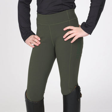 Shires Aubrion React Winter Tights- Young Rider Khaki| Online For Equine