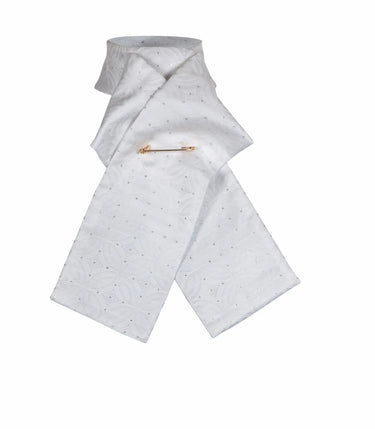 Shires Aubrion Ready Tied Brocade Riding Stock White| Online For Equine