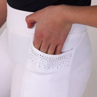 Shires Aubrion White Optima GX Riding Tights - Young Rider| Online For Equine