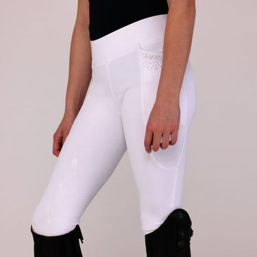 Shires Aubrion White Optima GX Riding Tights - Young Rider| Online For Equine