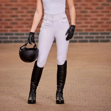 Buy the Shires Aubrion White Optima Pro Breeches | Online for Equine