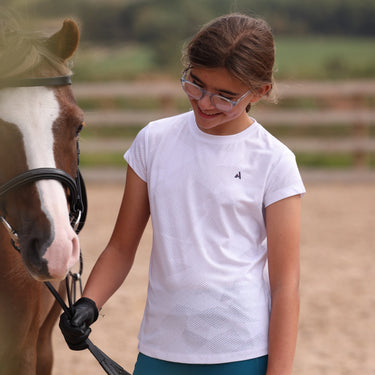 Shires Aubrion White React Tech T-Shirt - Young Rider| Online For Equine