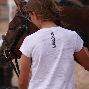 Shires Aubrion White React Tech T-Shirt - Young Rider| Online For Equine