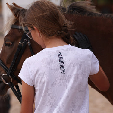 Shires Aubrion White React Tech T-Shirt - Young Rider| Online For Equine