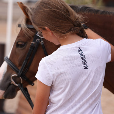 Shires Aubrion White React Tech T-Shirt - Young Rider| Online For Equine