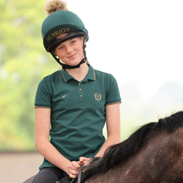 Buy Shires Aubrion Young Rider Green Team Polo Shirt| Online for Equine
