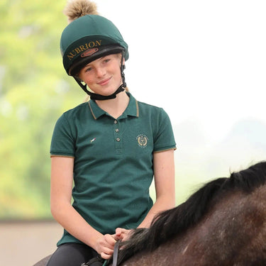 Buy Shires Aubrion Young Rider Green Team Polo Shirt| Online for Equine