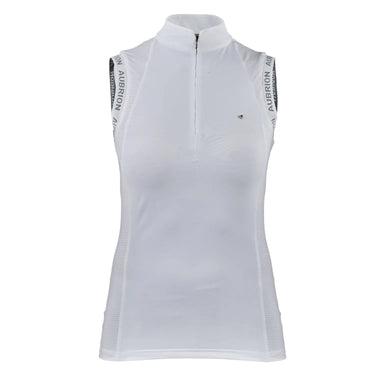 Buy the Shires Aubrion Young Rider Newbel Sleeveless White Show Shirt | Online for Equine