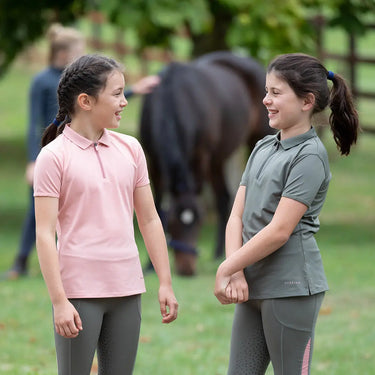 Buy Shires Aubrion Young Rider Olive Poise Tech Polo-7 - 8 Years| Online for Equine